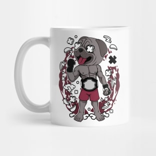 Pug Fighter Illustration Mug